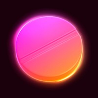 Medicine icon, 3D neon glow psd