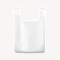 Plastic bag, white 3D graphic with border