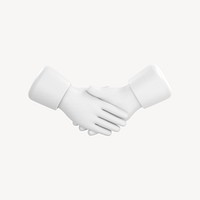 Business handshake icon, 3D minimal illustration psd