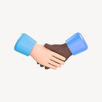 Diverse handshake icon, 3D rendering illustration psd