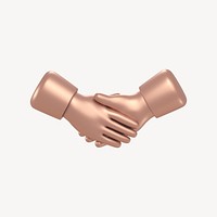 Business handshake icon, 3D rose gold design psd