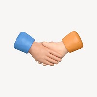 Business handshake icon, 3D clay texture design psd