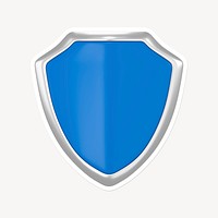 Blue shield, 3D white border design