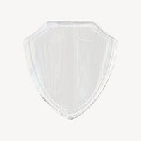 Shield icon, 3D crystal glass psd