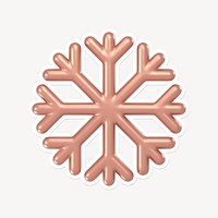 Rose gold snowflake, 3D white border design