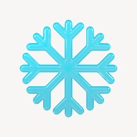 Snowflake icon, 3D transparent design psd