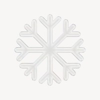 Snowflake icon, 3D crystal glass psd