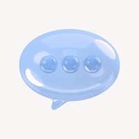Speech bubble icon, 3D transparent design
