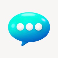 Speech bubble icon, 3D gradient design