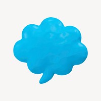 Speech bubble icon, 3D clay texture design psd