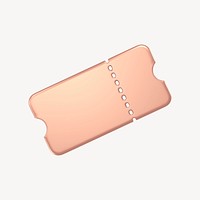 Discount coupon icon, 3D rose gold design