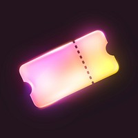 Discount coupon icon, 3D neon glow psd