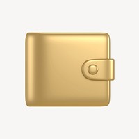 Wallet icon, 3D gold design psd