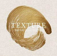Gold oil paint brush stroke texture on a beige fabric textured background vector