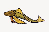 Fish sticker, vintage animal illustration  vector