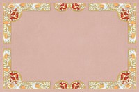 Pink vintage frame background, art deco pattern, Maurice Pillard Verneuil artword remixed by rawpixel