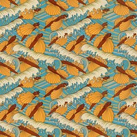 Vintage wave pattern background, famous Maurice Pillard Verneuil artwork remixed by rawpixel