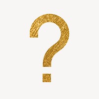 Question mark gold icon, glittery design