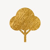 Tree, environment gold icon, glittery design