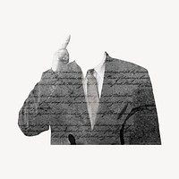 Headless businessman, creative remix psd