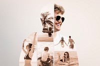 Summer travel background, family time design