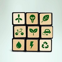 Environment icons, Puzzle cube design