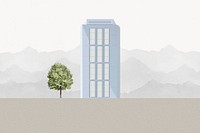 Aesthetic building background, mountain range design