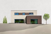 Modern house collage element, architecture psd