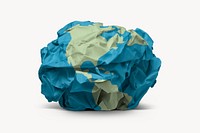 World environment, crumpled paper, off white design