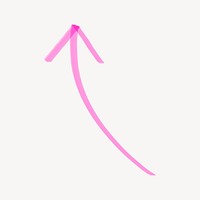 Arrow collage element, pink doodle design psd