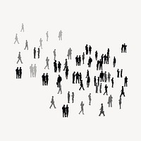 Tiny business people collage element, silhouette design psd