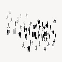 Tiny business people collage element, silhouette design vector