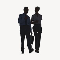 Business partner collage element, silhouette design vector