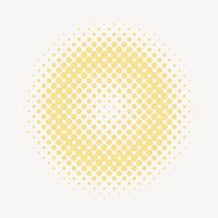 Yellow halftone circle collage element vector