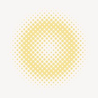 Yellow halftone circle collage element psd