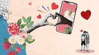 Love desktop wallpaper background, floral design
