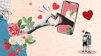 Love desktop wallpaper background, floral design psd