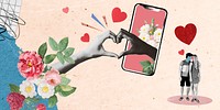 Online dating banner background, floral design