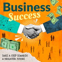 Business success Facebook post template, remix media design vector