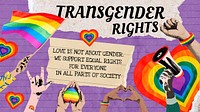 Transgender rights Facebook cover template, remix media design vector