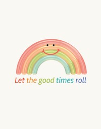 Rainbow aesthetic flyer template, good times quote psd