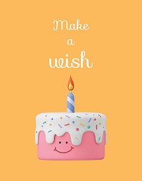 Make a wish flyer template, birthday celebration psd