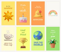 Cute 3D Instagram story template, environment, positivity set psd