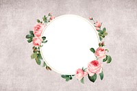 Floral round frame on a gray concrete wall vector