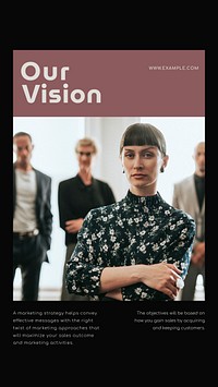 Business vision Instagram story template, businesswoman photo vector