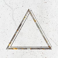 Triangle frame on white marble textured background