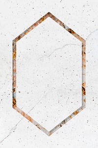 Hexagon frame on white marble textured background vector