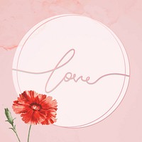 Orange carnation flower element on pink background vector