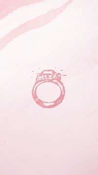 Pink vintage diamond wedding ring