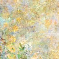 Yellow floral wall textured background